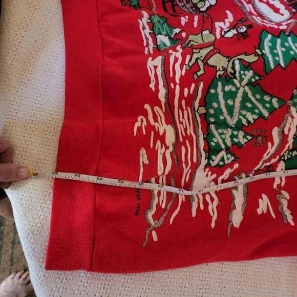Nutcracker Vintage Sz M Red Puff Graphic Embellished Holiday House LS Sweatshirt - Picture 8 of 9